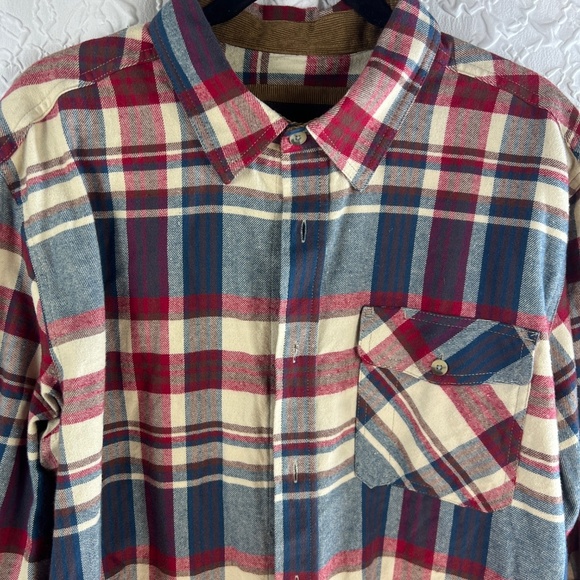 CQR Shirt Red Blue Plaid Button Up Flannel Flip Cuff - Picture 7 of 7